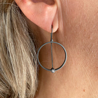 Open Circle Diamond Earrings