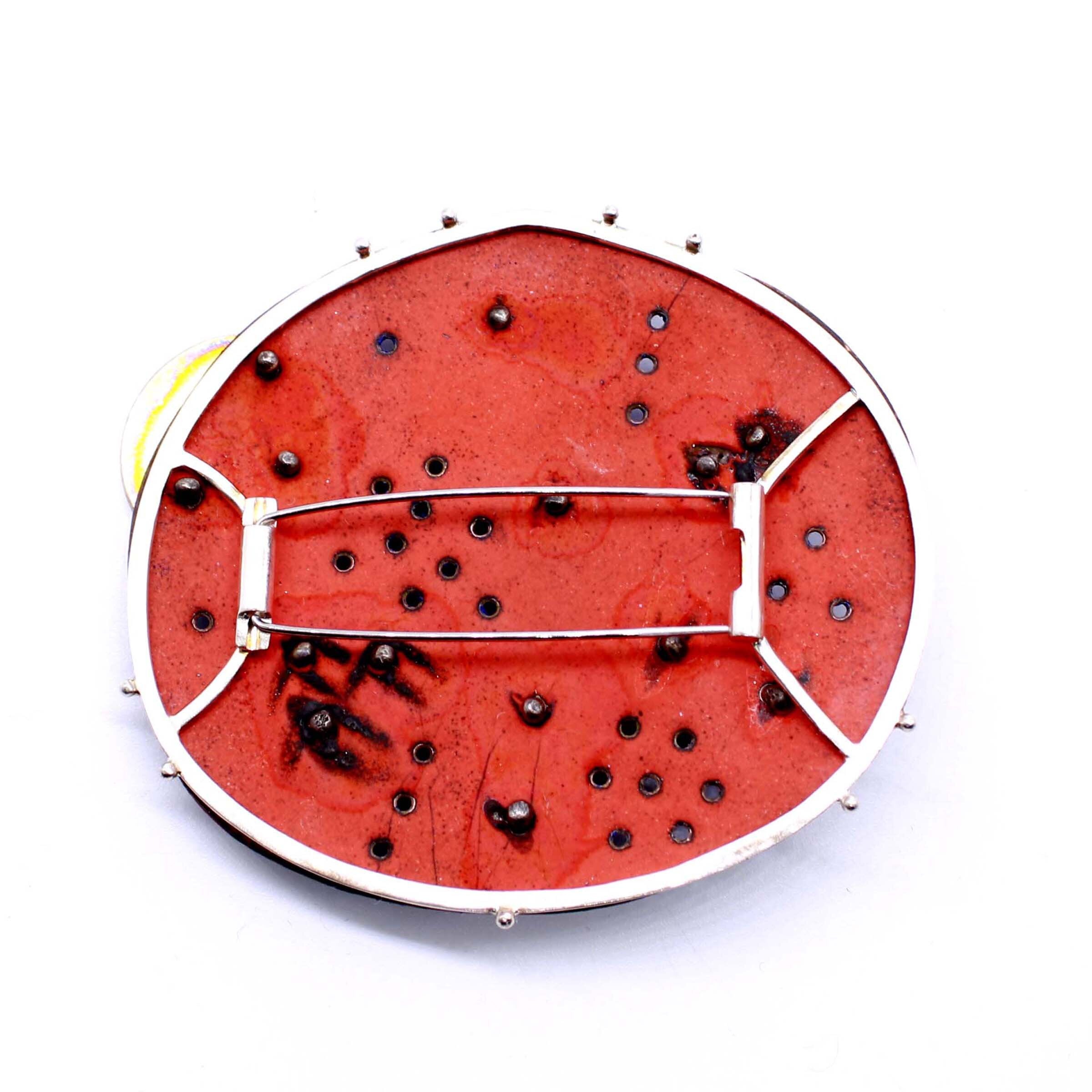 Sugar Fired Enamel & Gems Brooch