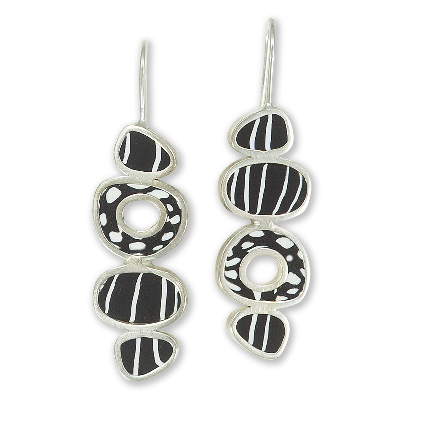 Four Hanging Ovals Earrings