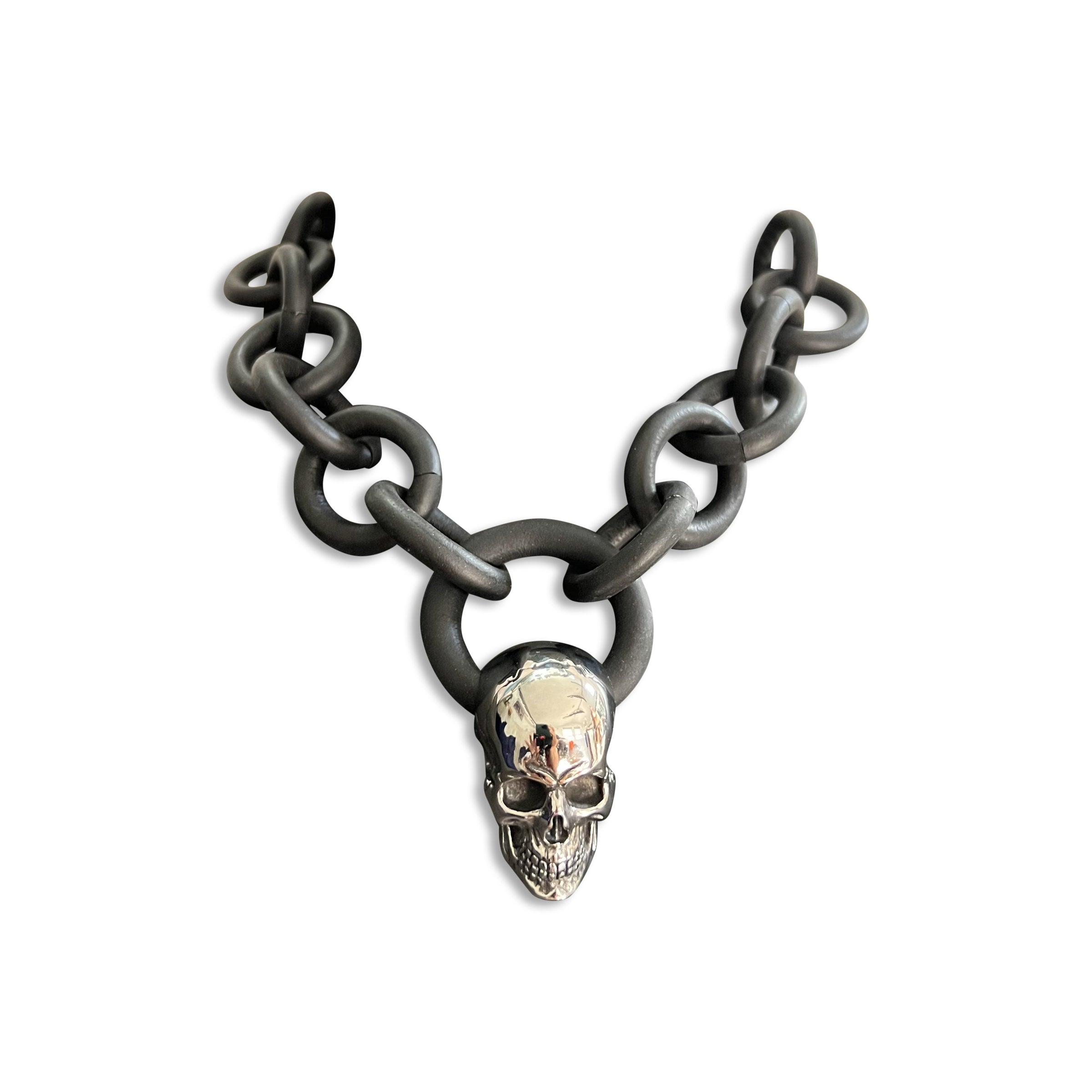 Rubber Necklace with Skull