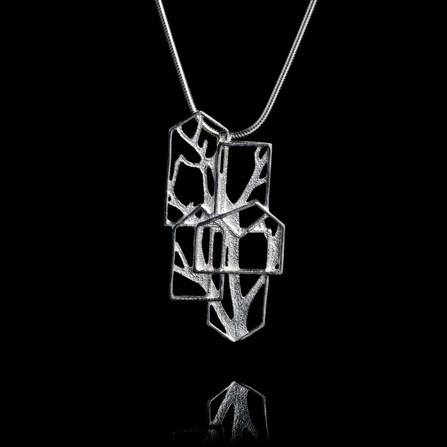 Sterling Silver Houses and Branches Pendant