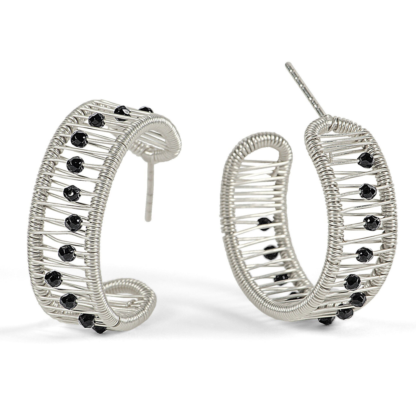 Onyx Kinetic Hoop Earrings