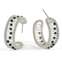 Onyx Kinetic Hoop Earrings