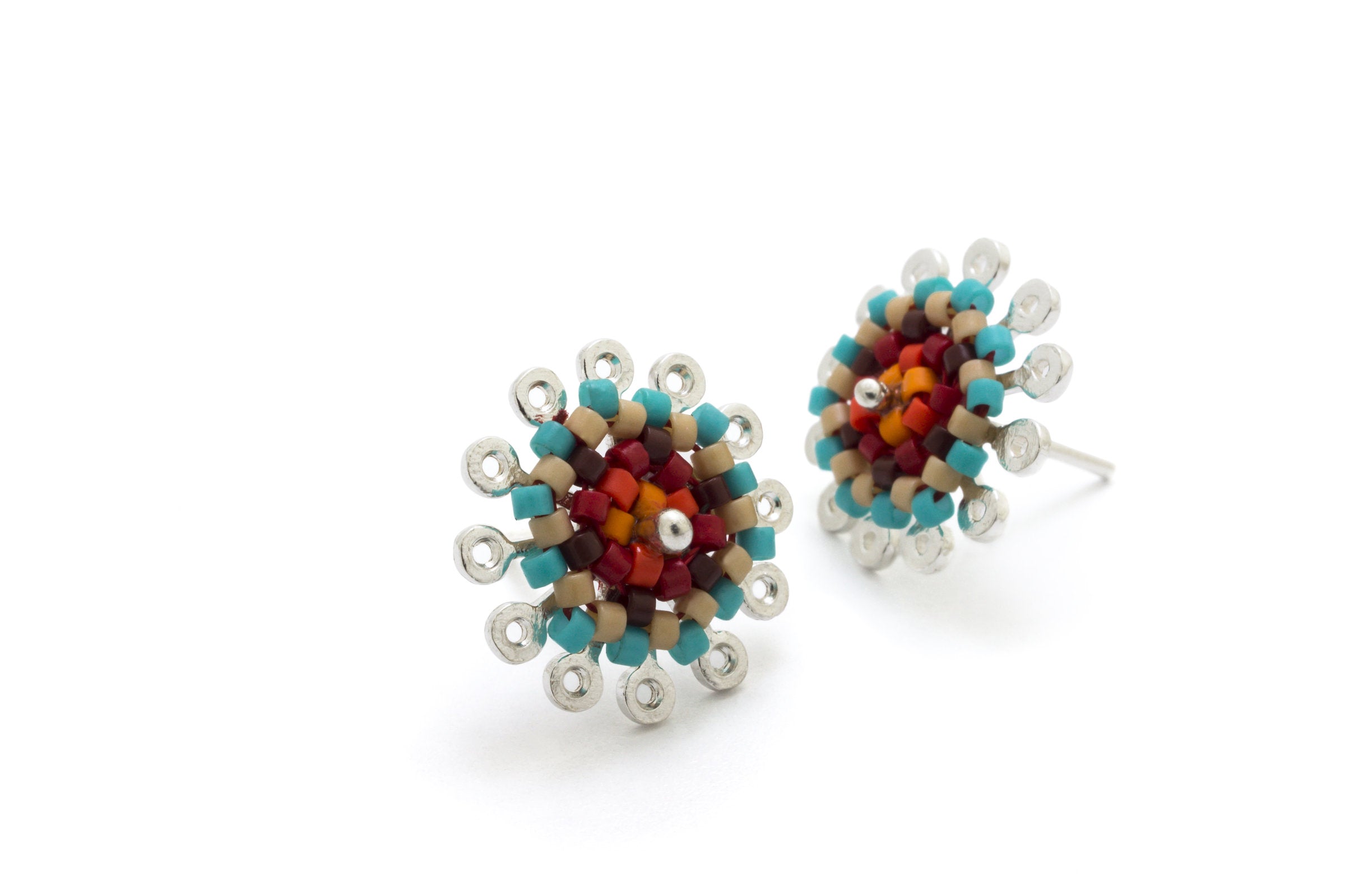 Peyote Stitch Roma Stud Earrings