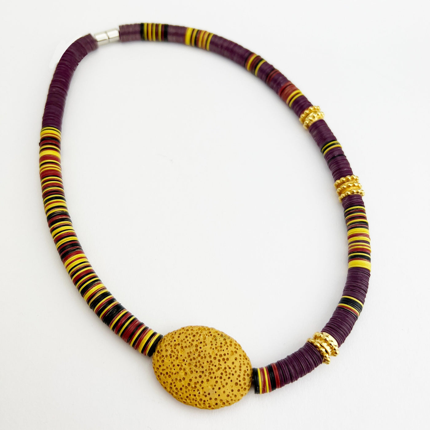 Ochre Lava & Gold Choker