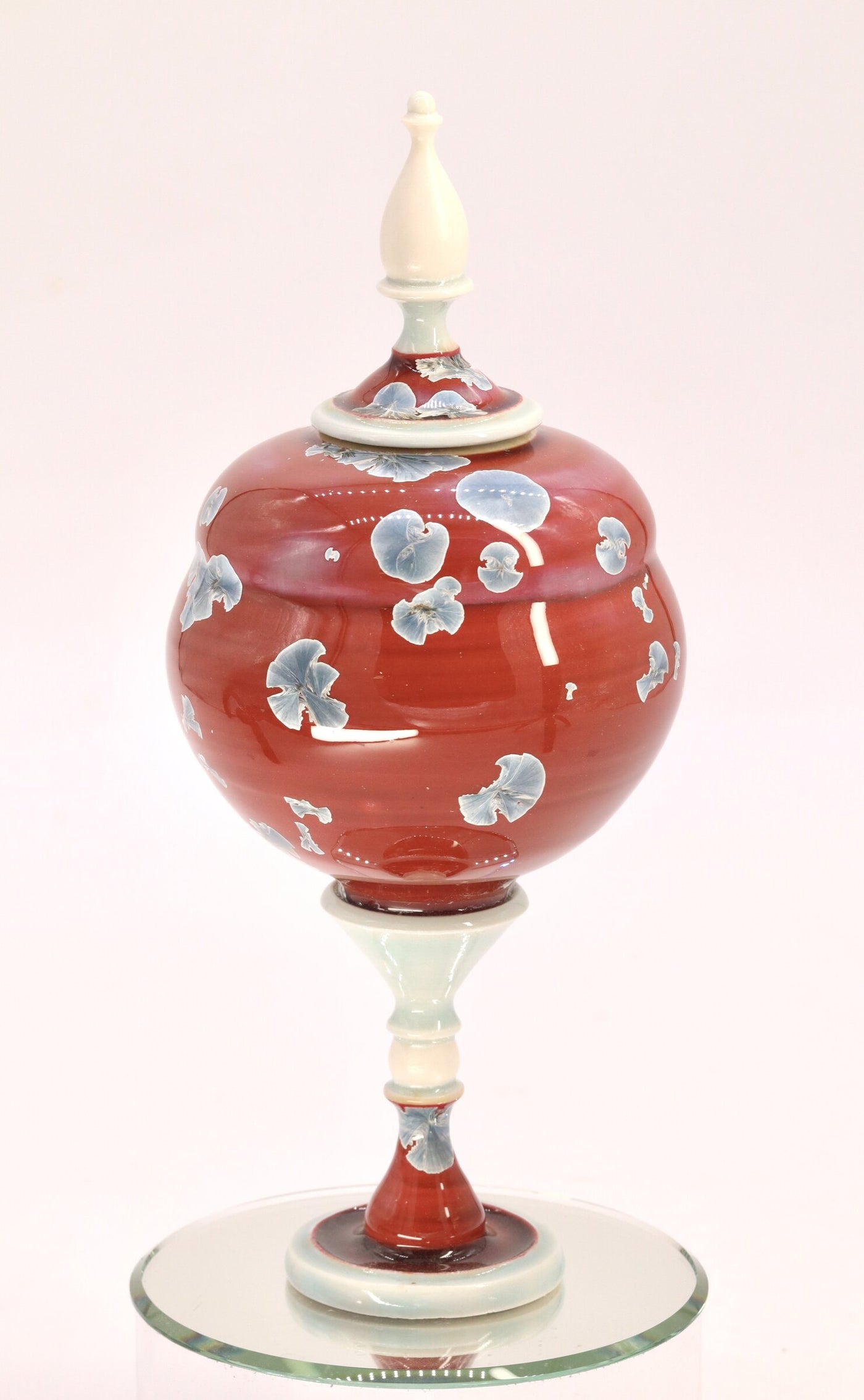 Miniature Crystalline Red & Blue Jar II