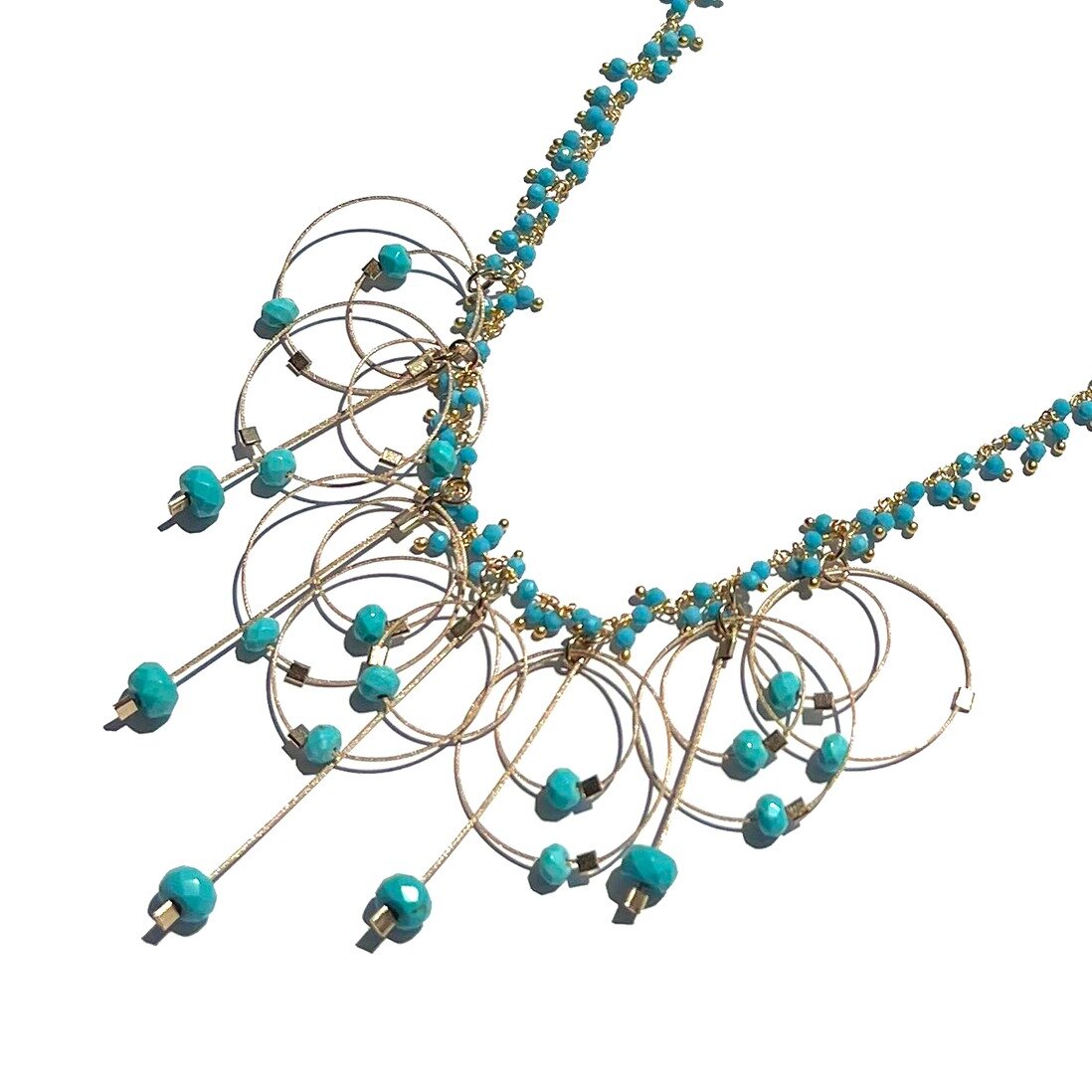 Turquoise & Gold Cable