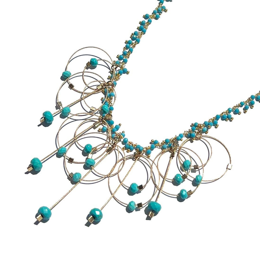 Turquoise & Gold Cable