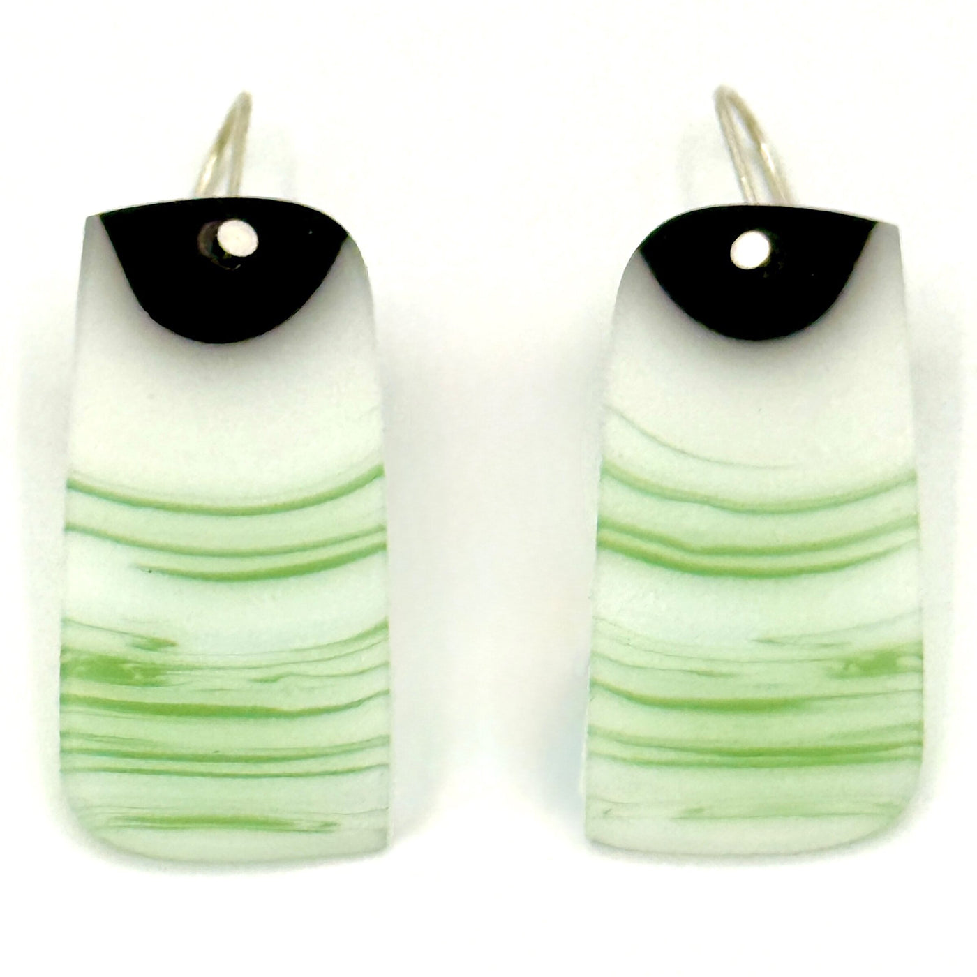 Marbleized Jade & Pale Green Earrings