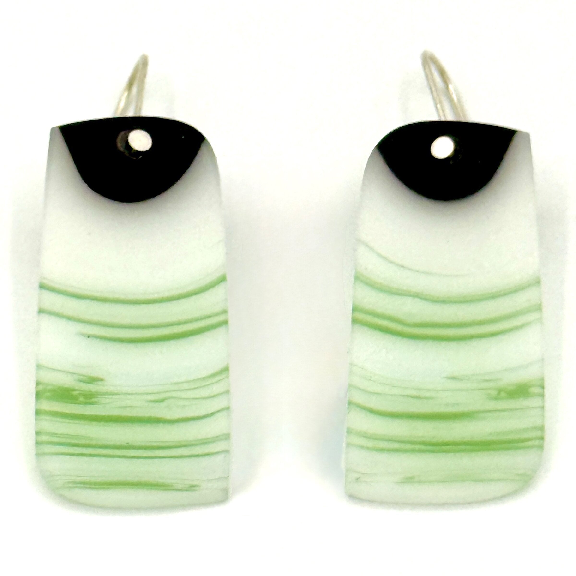 Marbleized Jade & Pale Green Earrings