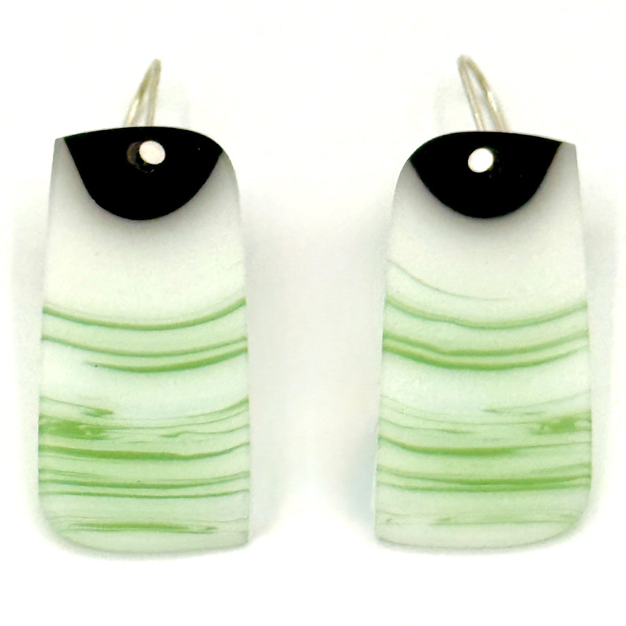 Marbleized Jade & Pale Green Earrings