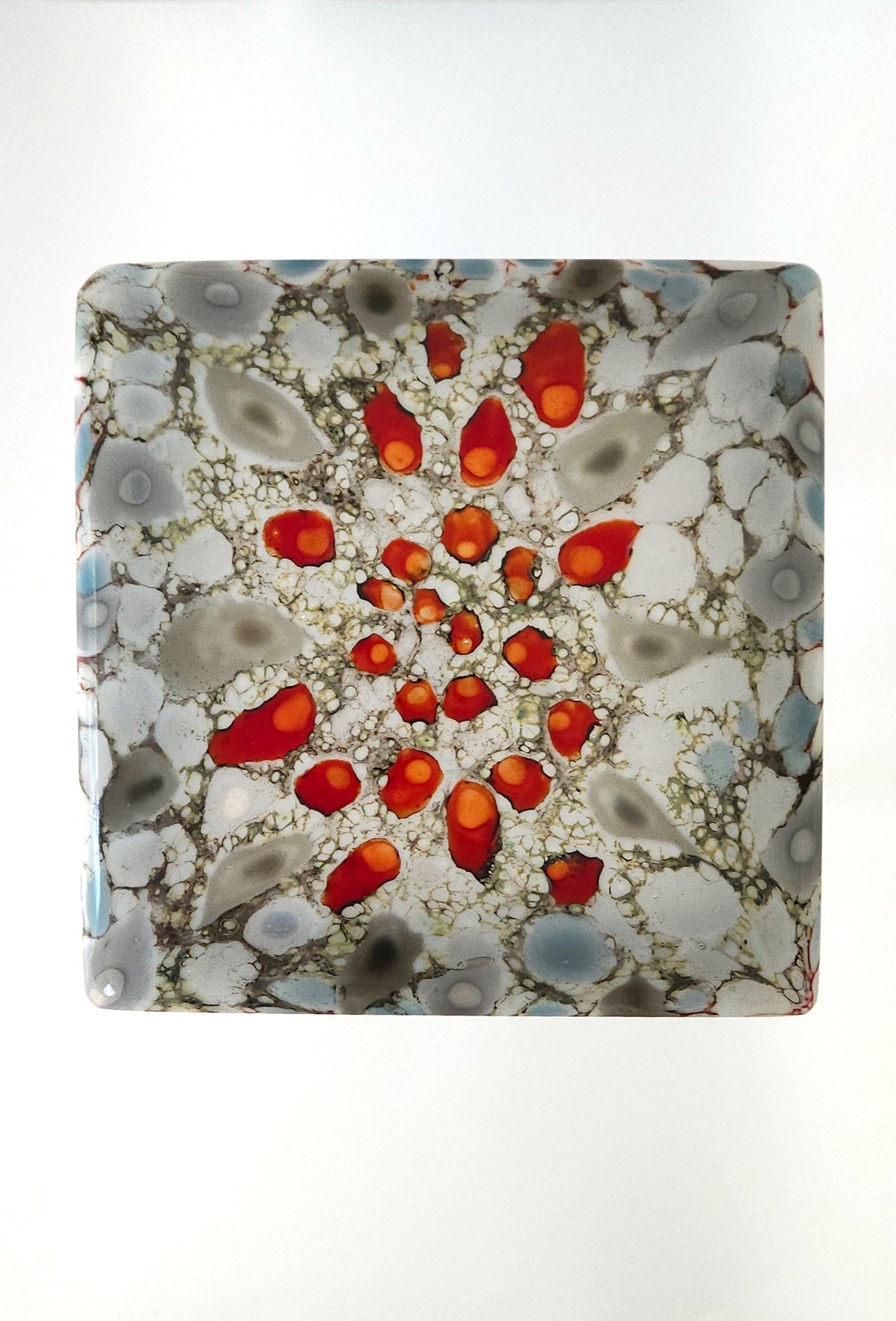 Red and Gray Cellular Glass Table