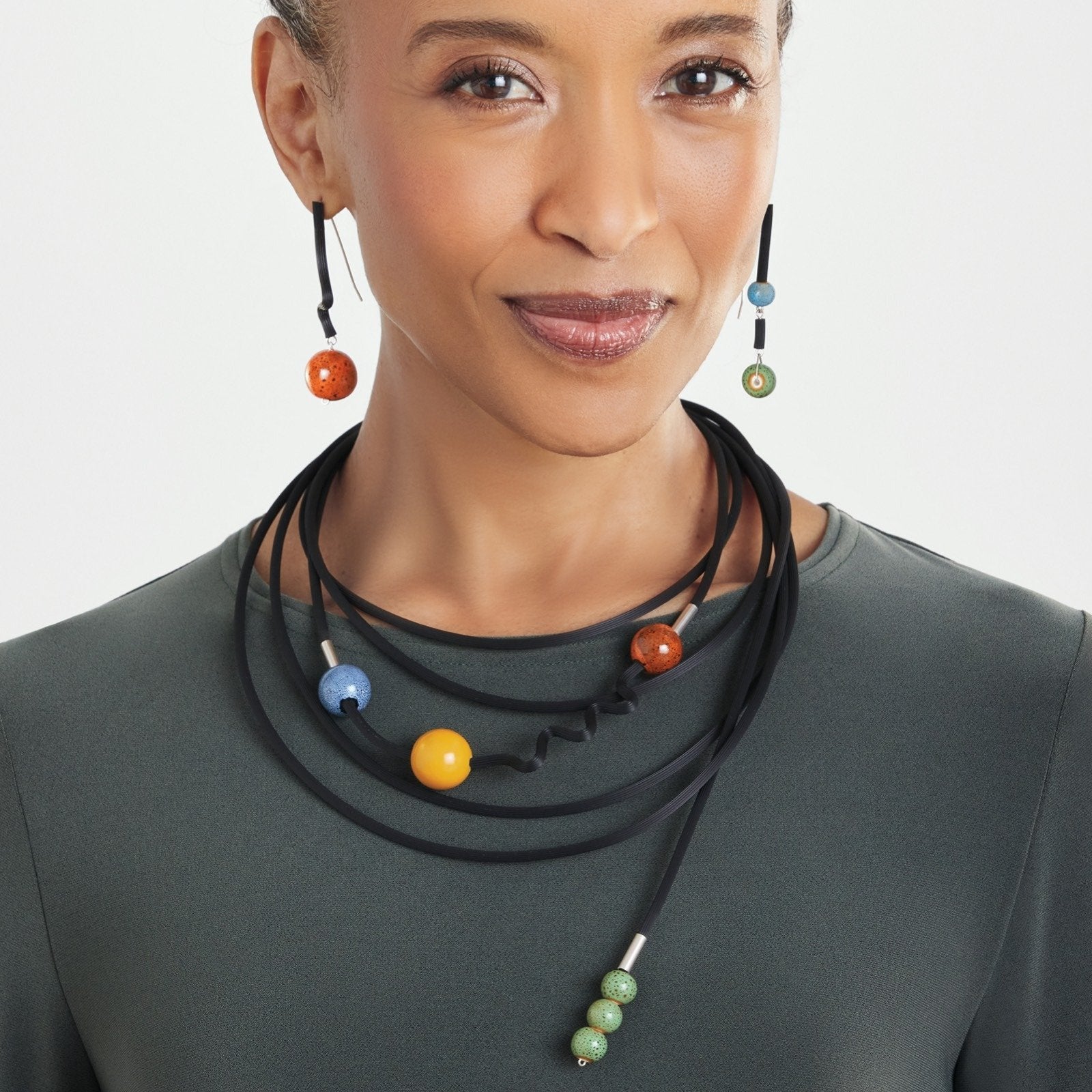 shown with the colors of fall earrings