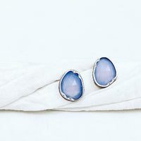 Blue Chalcedony Eclectic Ethos Studs