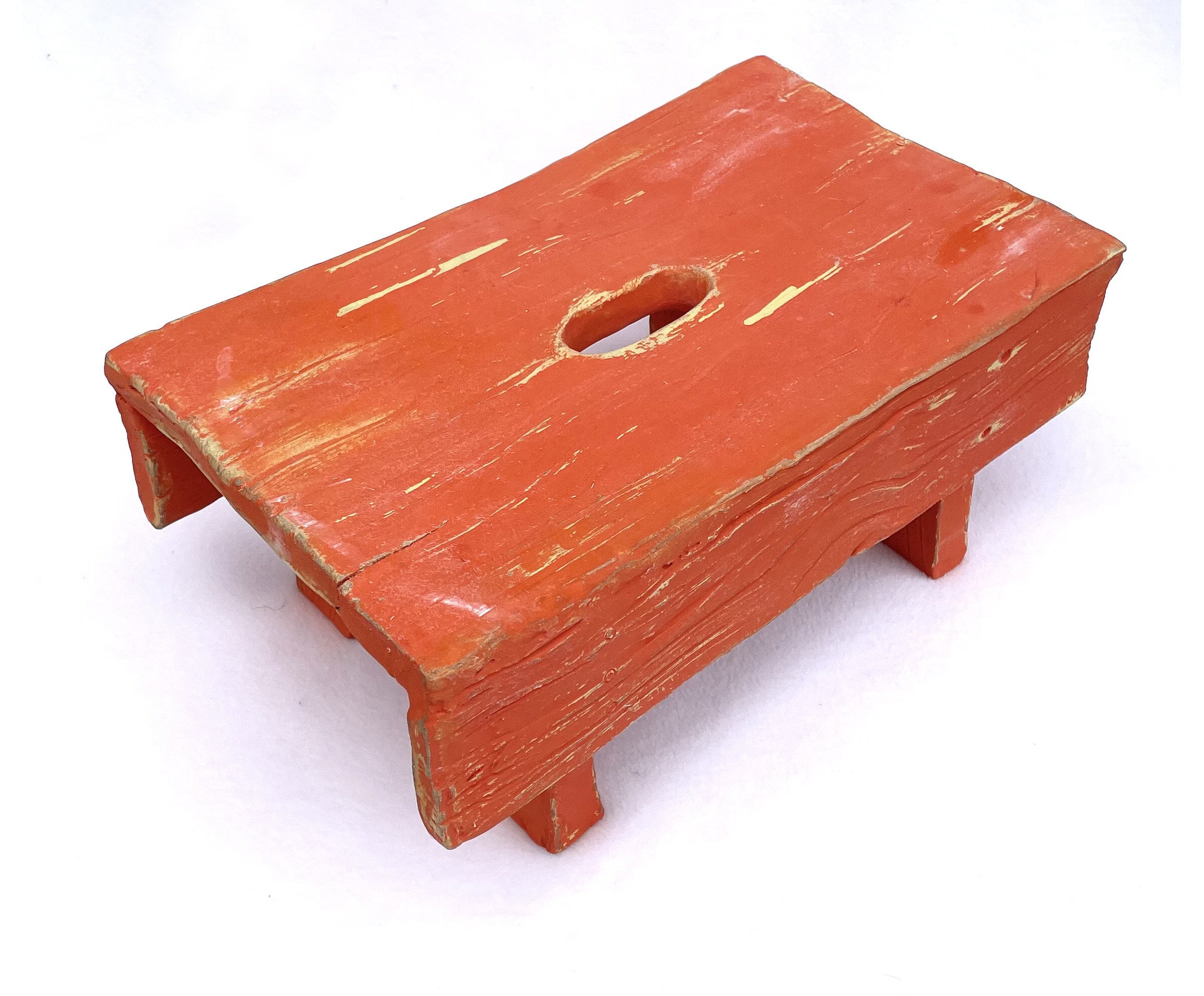 Trompe L'oeil Hand-Hewn Stool