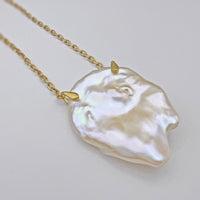 Dripping Pearl Coin Necklace