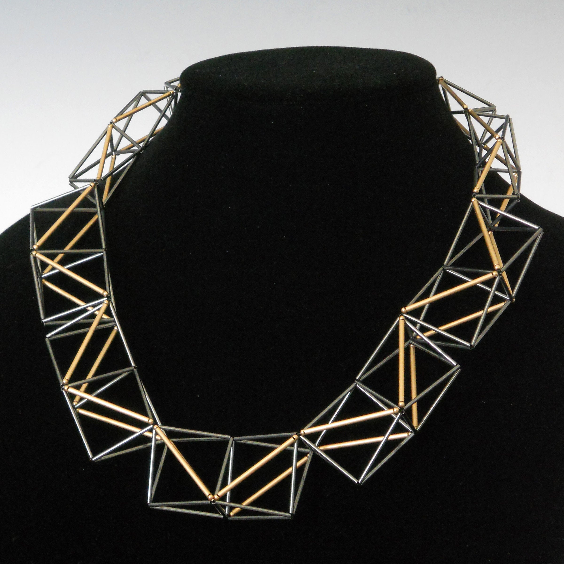 Double Square Links Necklace