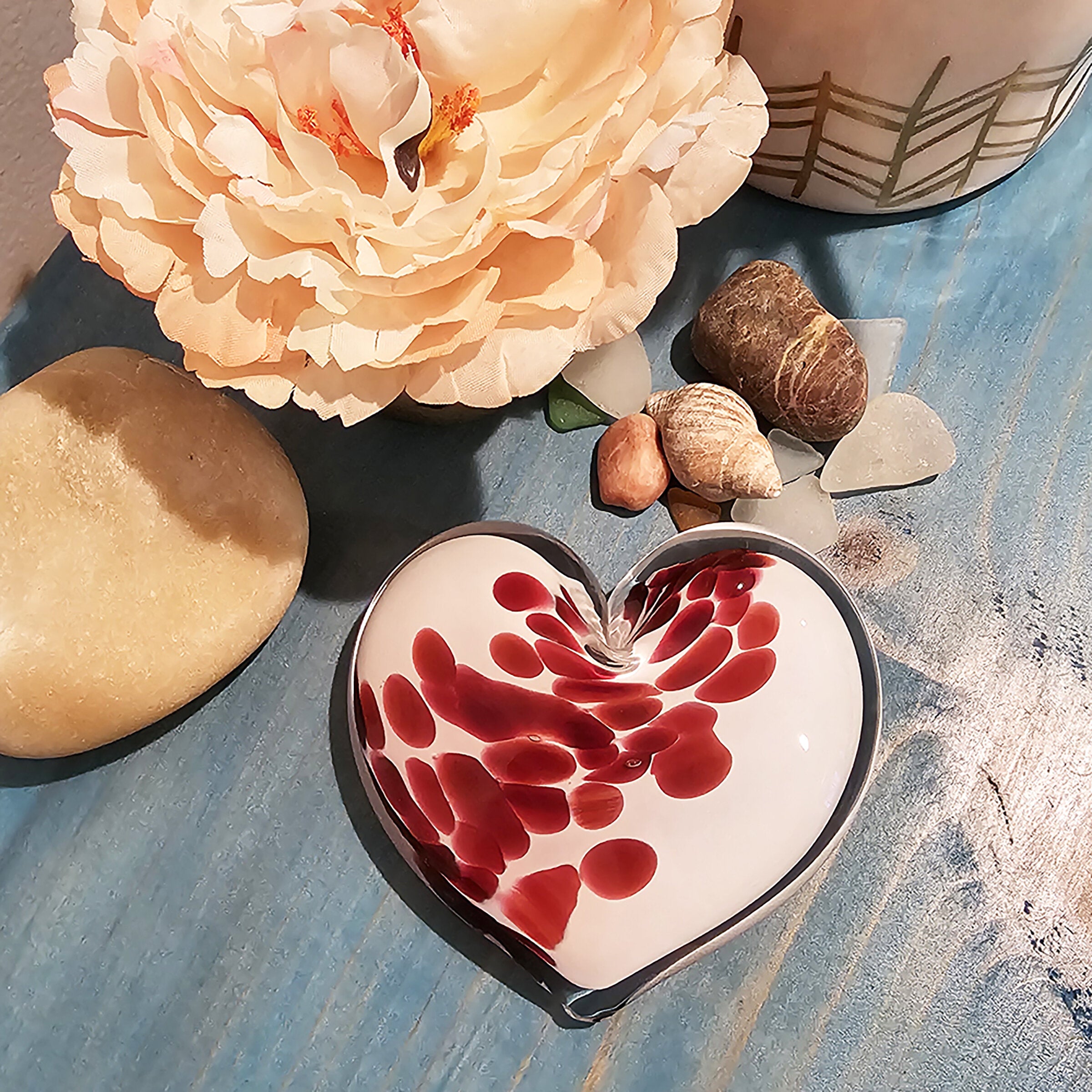 Forget-Me-Not Heart Paperweight