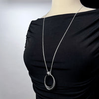 Long  Necklace with Large Oval Hoops