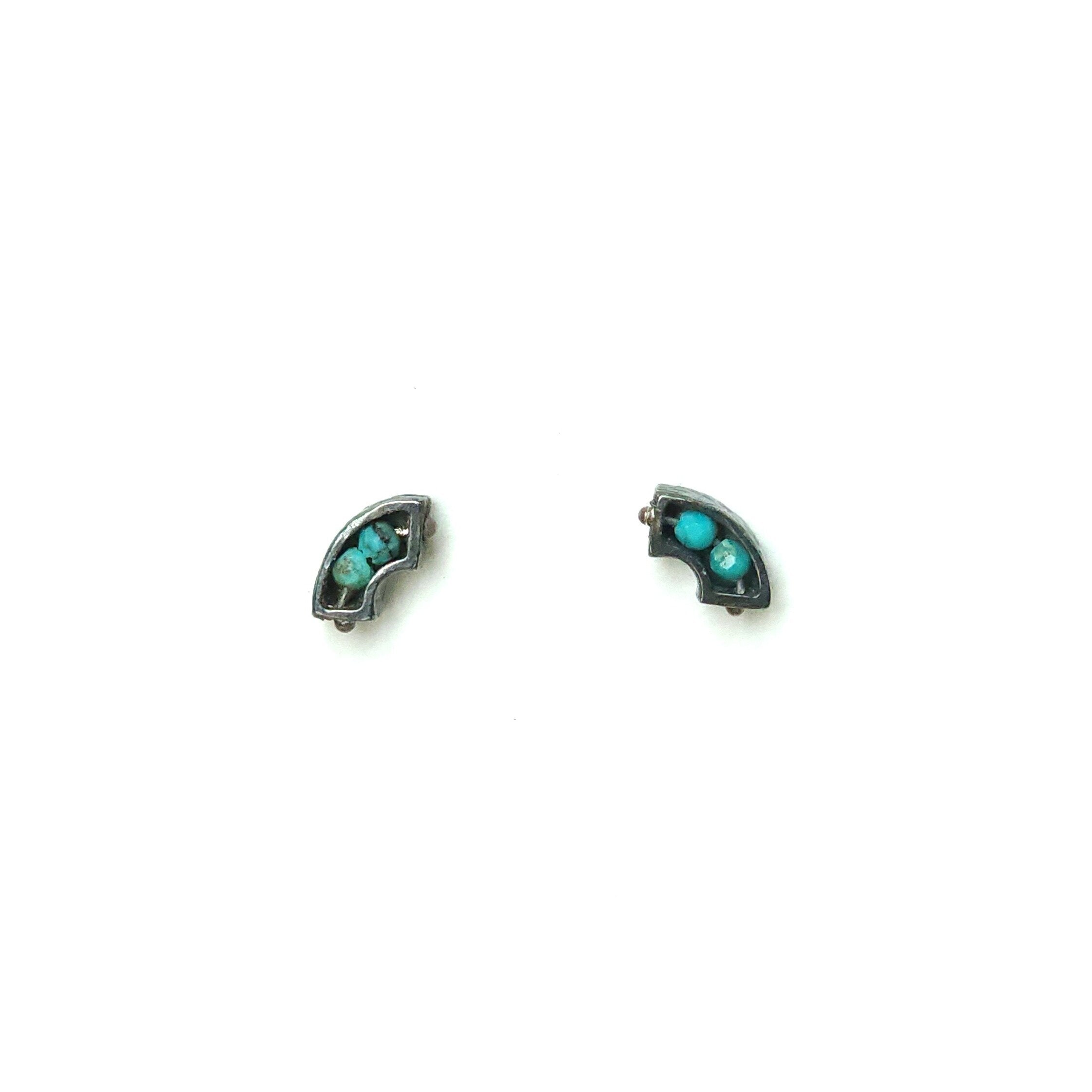 Turquoise Segment Half Arch Earrings