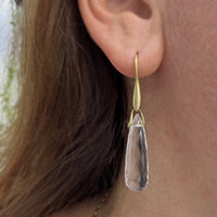 Rock Crystal Briolette Trapeze Earrings