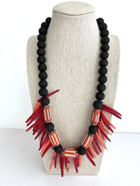 Chevron Barrel Bead Necklace