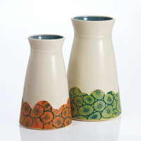 left to right: small orange, large green