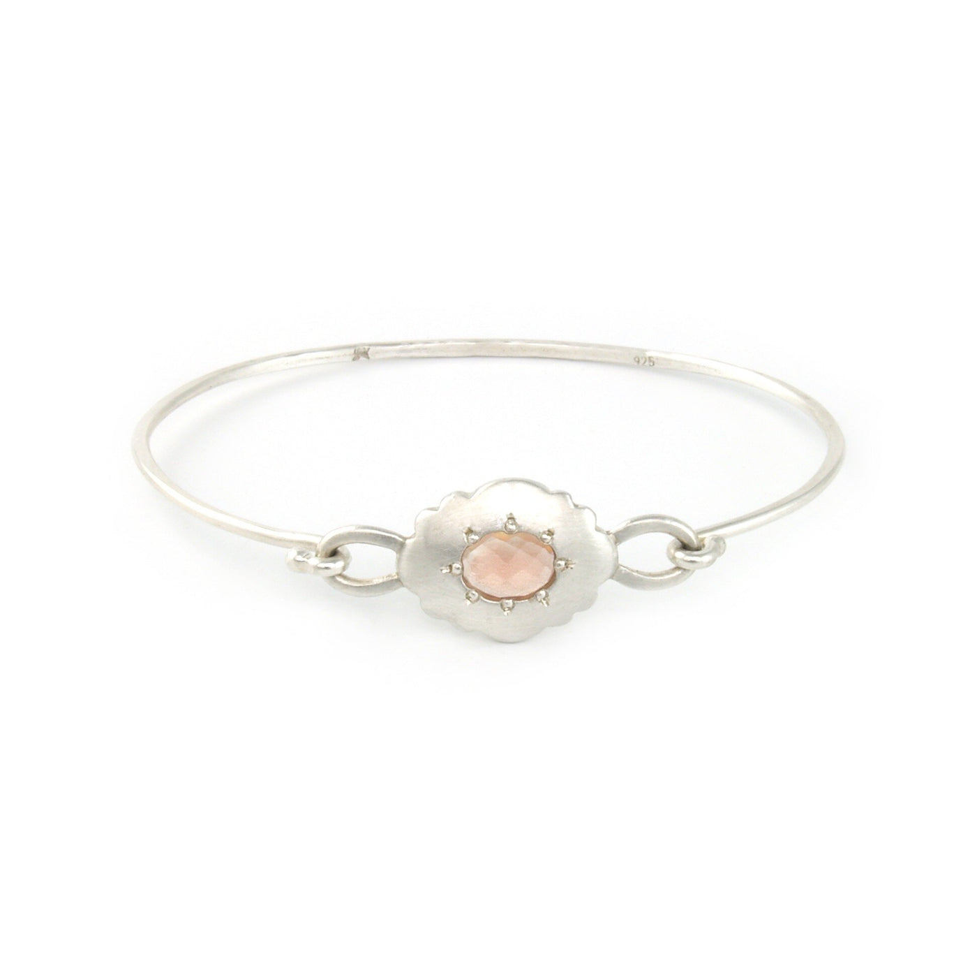 Scallop Oval Bracelet with Oregon Sunstone