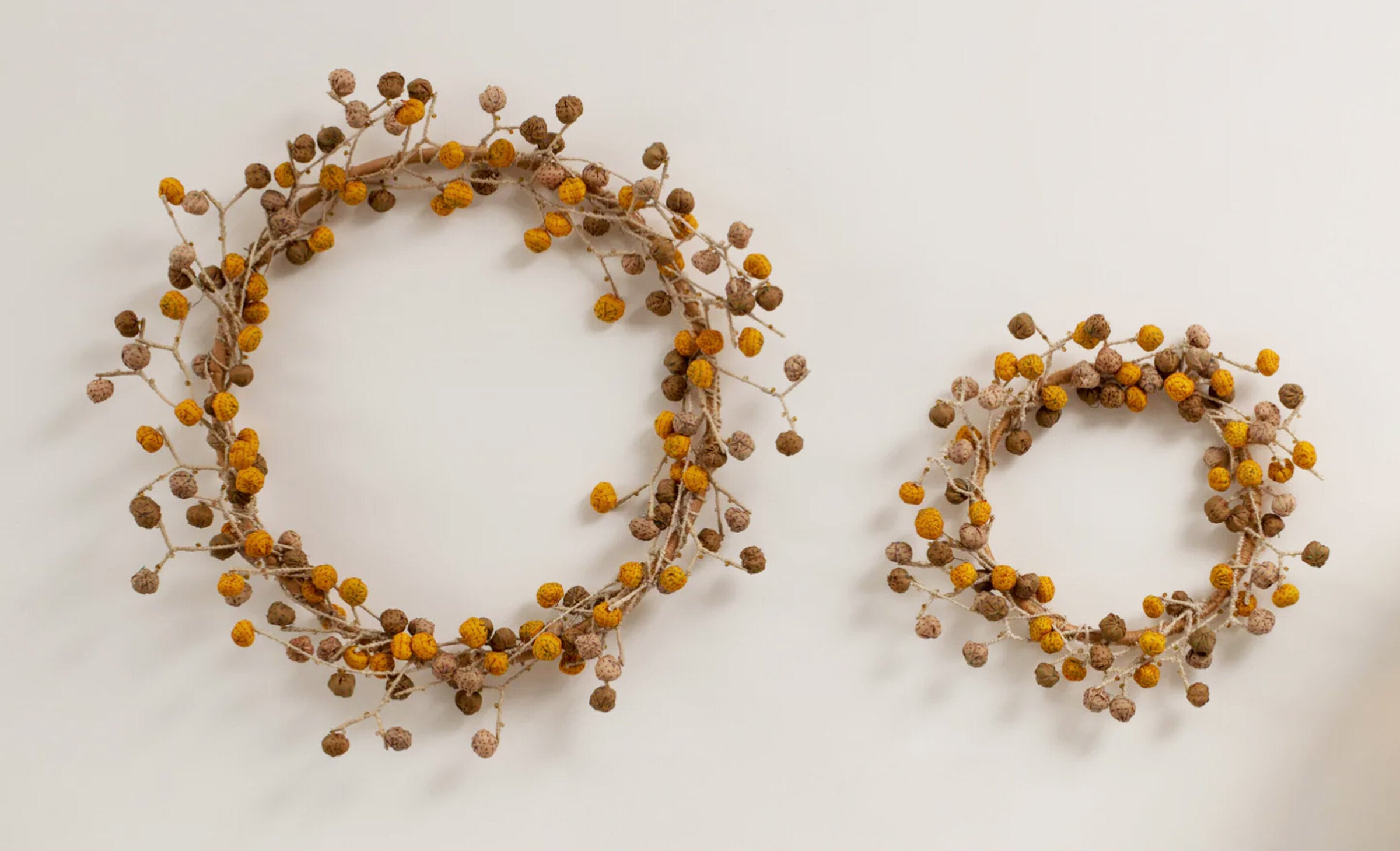 Golden Silk and Cotton Kantha Wreath