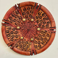 Red and Orange with Iridescent Beads Celestial Landscape