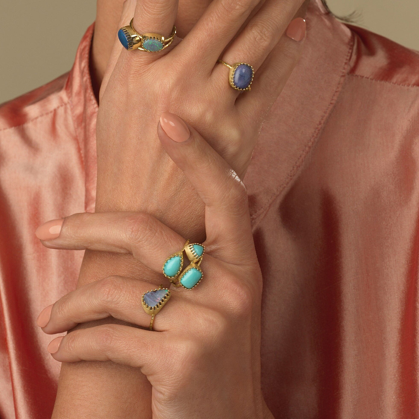 Sideways Pear Turquoise Solitaire Ring