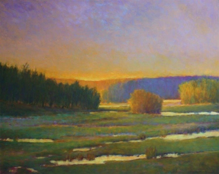 Marsh in Greens and Golds