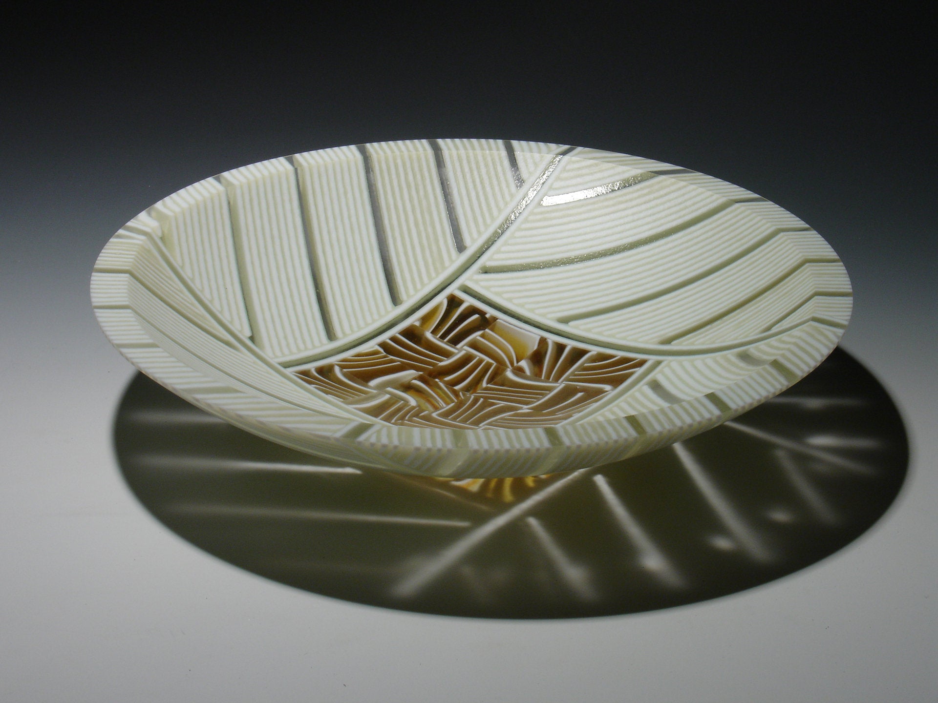 Amber Feather Bowl