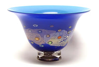 Azure Blue and Cobalt Blossom Bowl