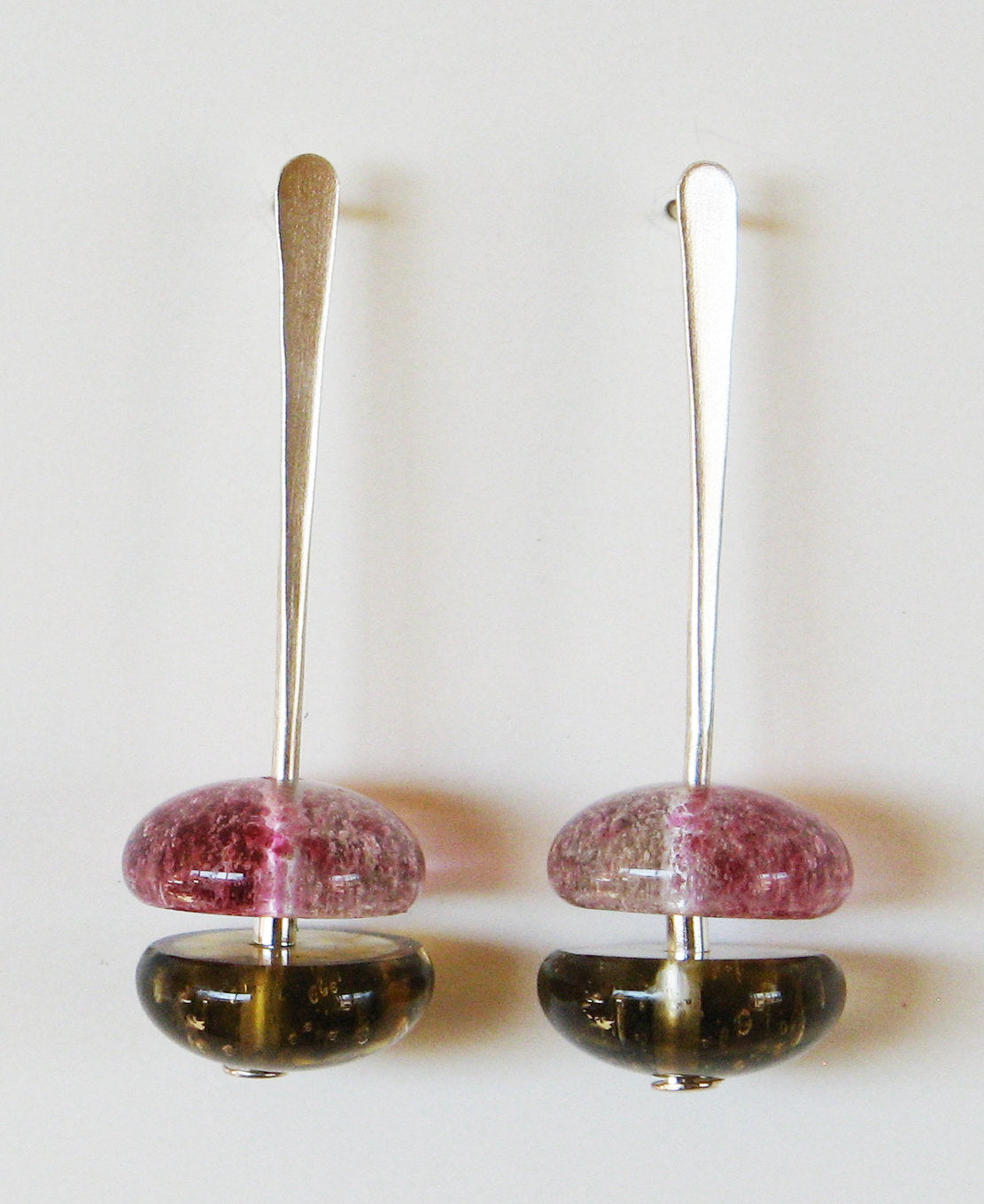 Cranberry and Brown Earrings