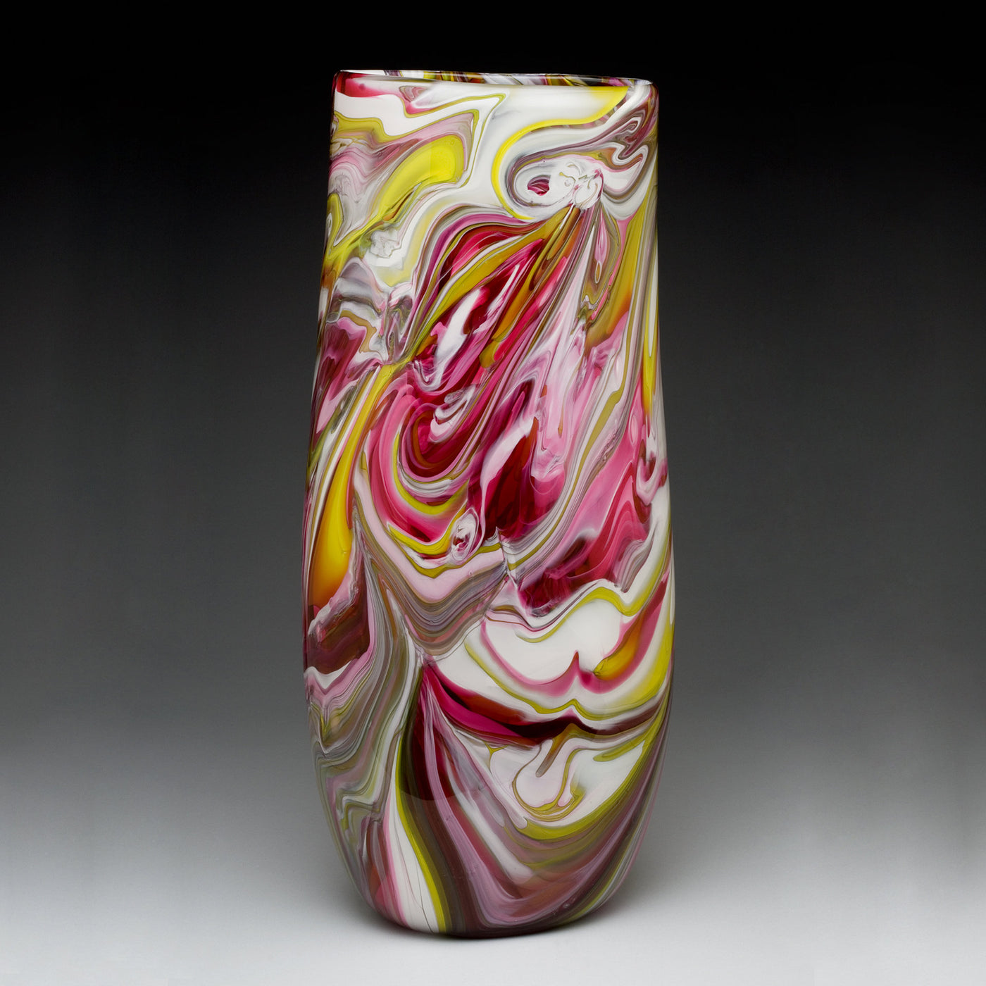 Flattened Cylinder Marble Vase