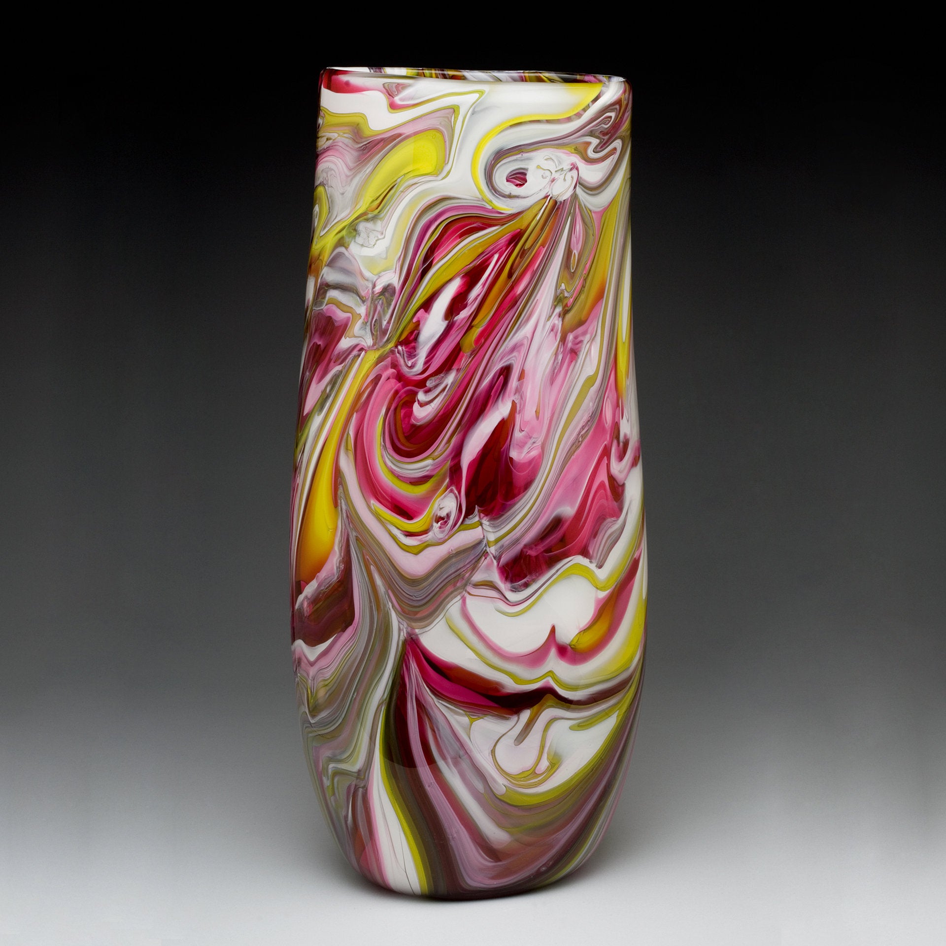 Flattened Cylinder Marble Vase