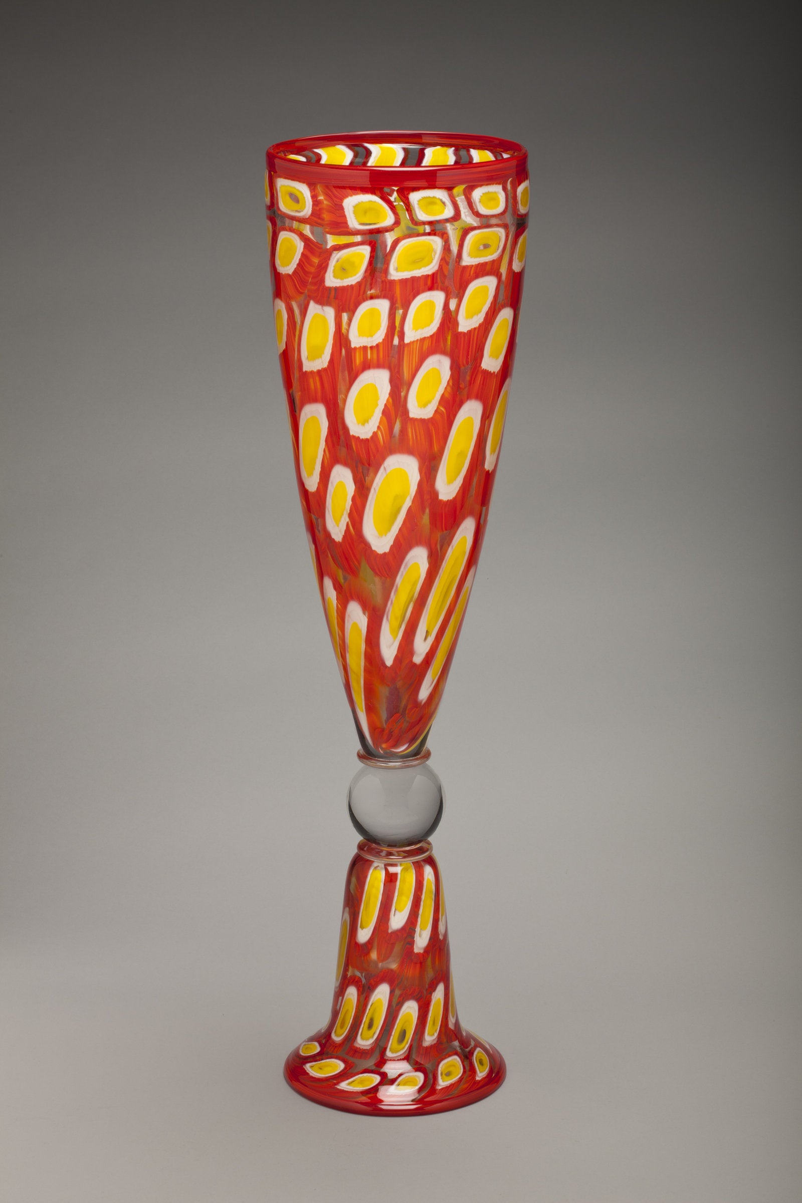 Red Mosaic Tall Cone Vase