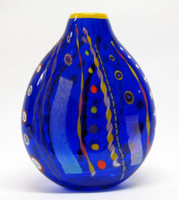 Round Cobalt Abstract vase