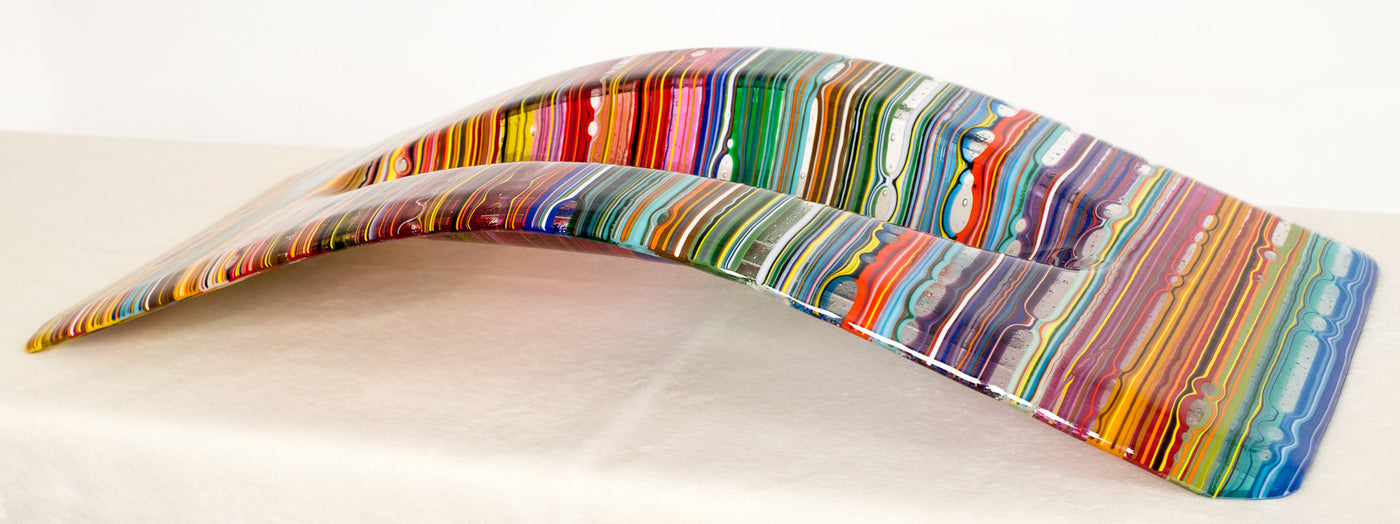 Bent Oval in Organic Pinstripes
