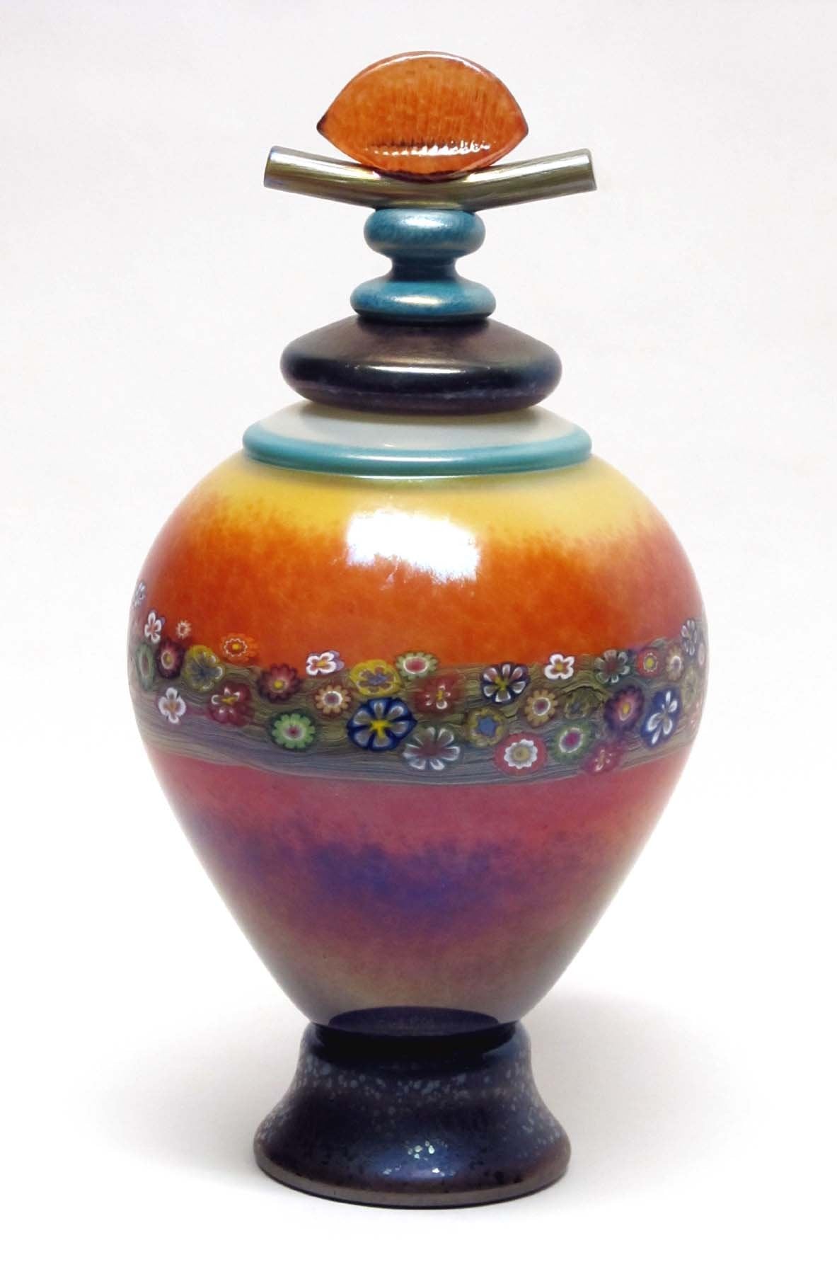 Lidded Mango Vines Vessel