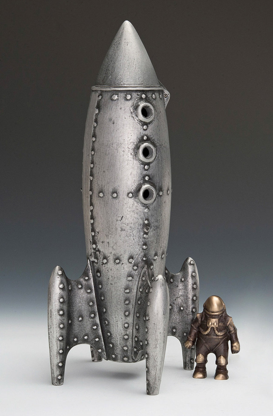 Moon Rocket Coin Bank with Spaceman