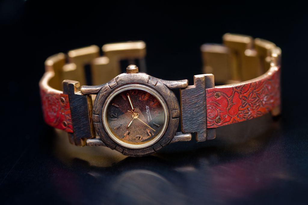 Copper Floral Watch