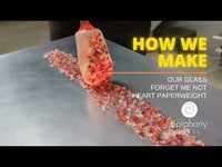 How We Make Our Forget Me Not Glass Heart Paperweights 2