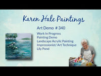 Lily Pond Landscape Acrylic Painting in Progress, Art Technique, Demo #340