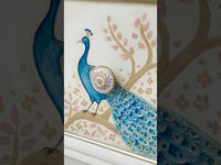 Hand-Painted Peacock Console Table | Collectible Furniture Art ? #Shorts