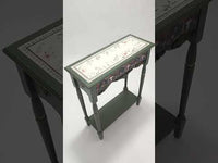 A Green Console Table That Feels Like Birds & Gardens #artisanmade #quietluxury #consoletable