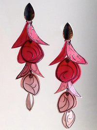 Graduated Pink Flip Blossom Earrings