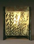Green Grasses by Joan Bazaz (Glass & Copper Lamp)