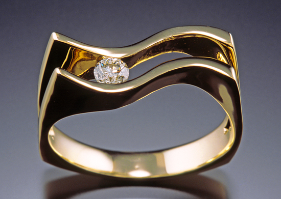 Double S Lady's Ring by Donald Pekarek (Gold & Diamond Ring) | Artful Home